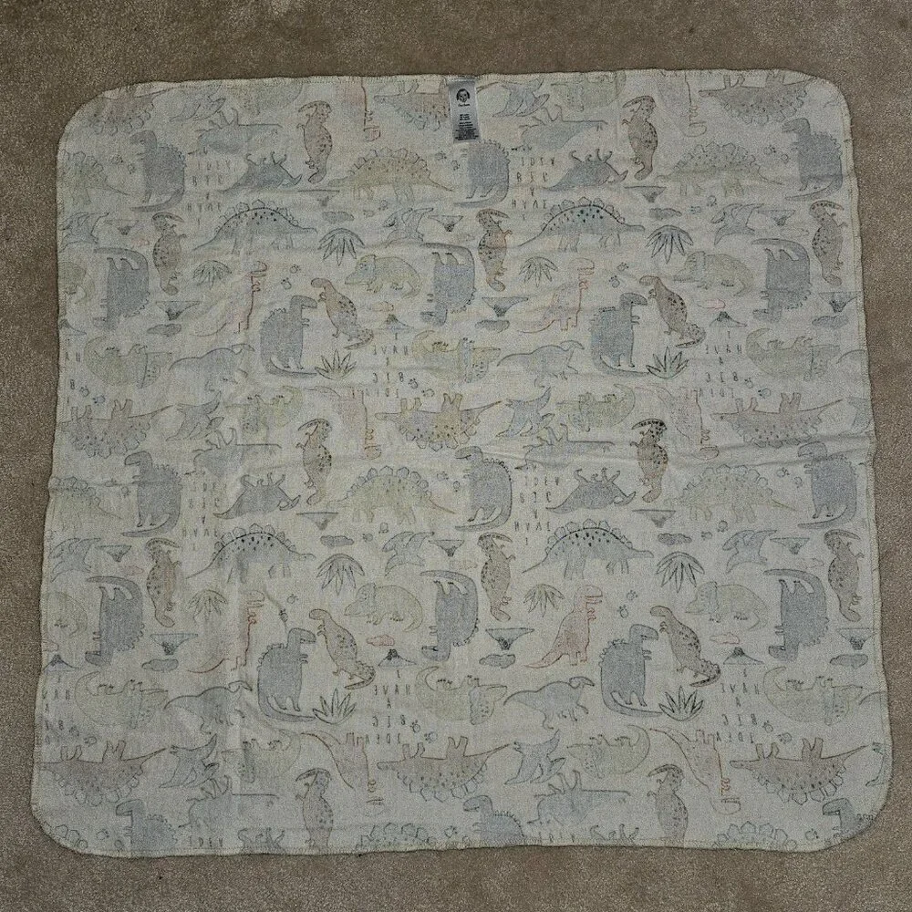 Gerber Tan Dinosaur Receiving Blanket 100% Cotton Brown Volcano I Have Big Idea